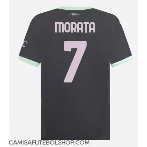 Camisa de time de futebol AC Milan Alvaro Morata #7 Replicas 3º Equipamento 2024-25 Manga Curta